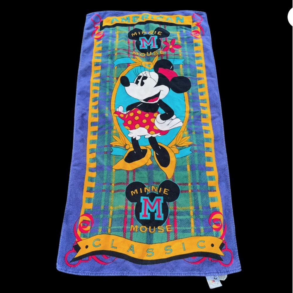 Vintage Mickey & Co Disney American Classic Minnie Mouse Beach Towel Franco